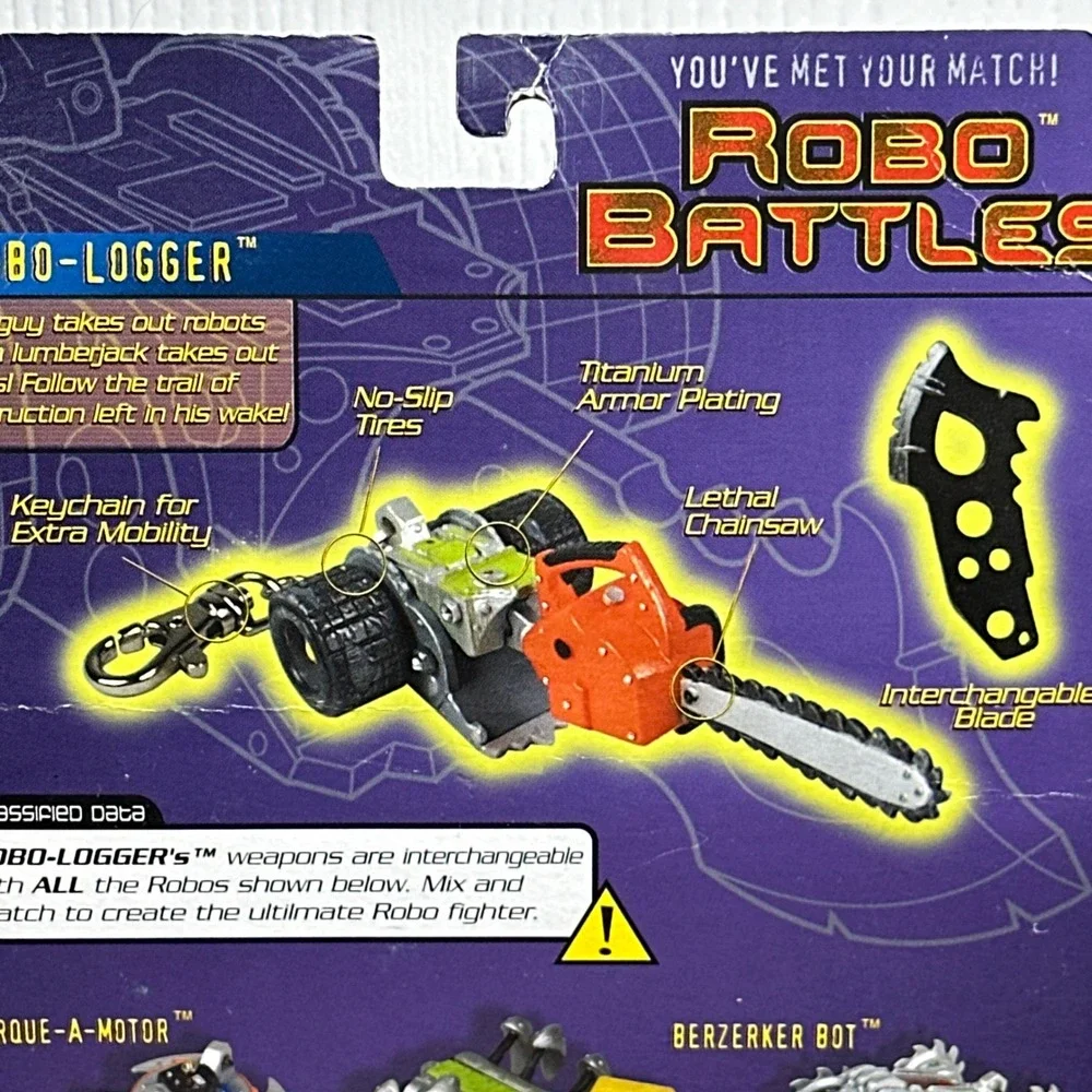 Robo Battles Series 1 Robo-Logger Action Figure A-Ha Toys 2000 Vintage Keychain